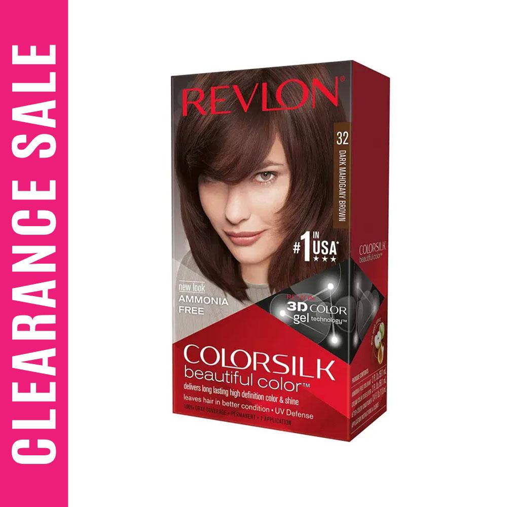 Revlon Color Silk Beautiful Hair Color 32 DARK MAHOGANY BROWN (Expiry Date - December 2026) – 59.1ml