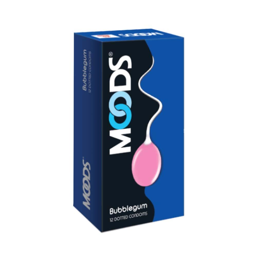MOODS Bubblegum Flavored Dotted Premium Condom - 12Pcs Pack