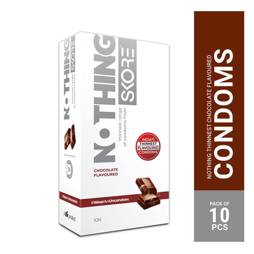 Skore Nothing Chocolate Thinnest Pleasure Condom - 10Pcs Pack