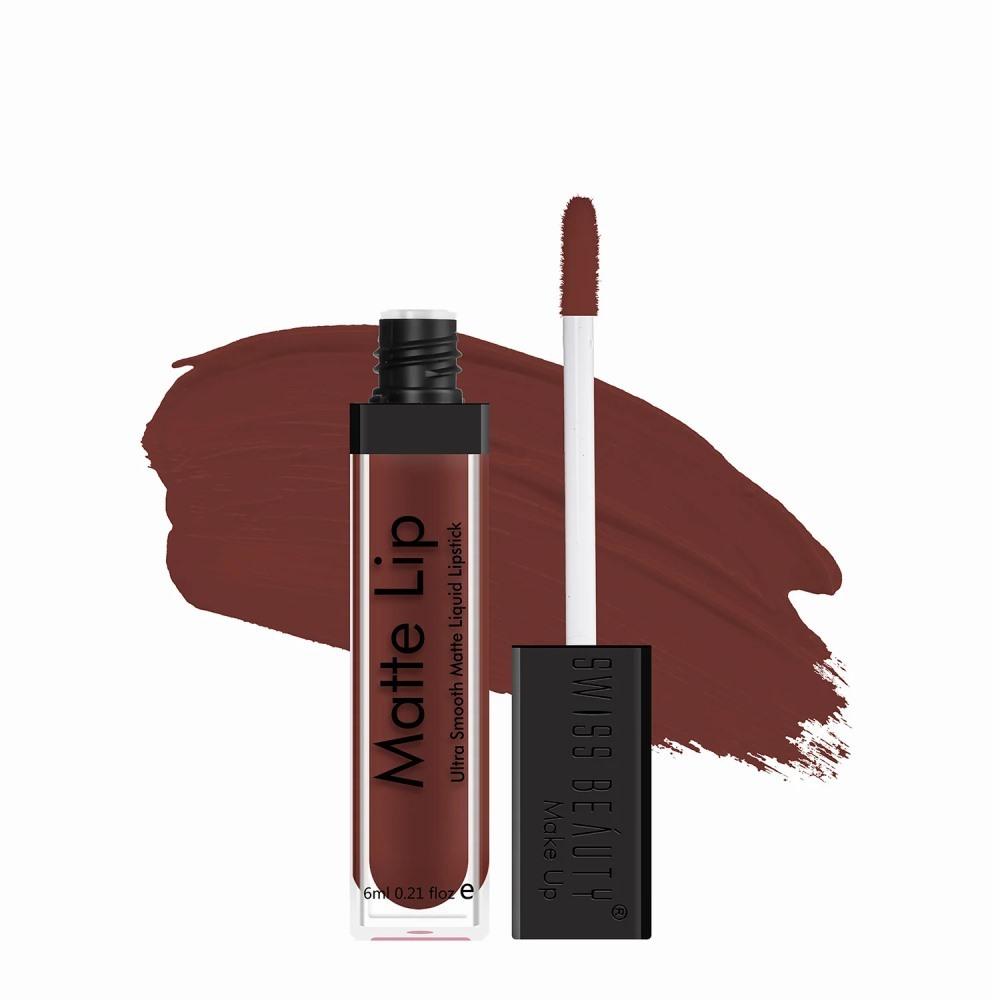 Swiss Beauty Ultra Smooth Matte Liquid Lipstick - Deep Maroon 19 – 6 ml