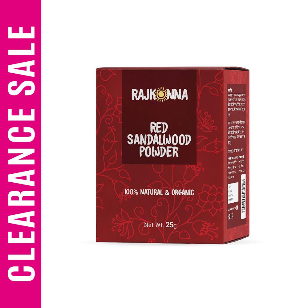 Rajkonna 100% Natural & Organic Red Sandalwood Powder (Expiry Date - April 2026) – 25gm