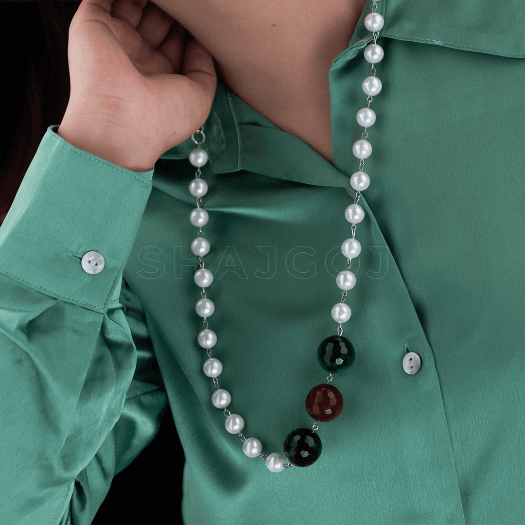 Cosmic Stone Pearl Necklace – Shajgoj