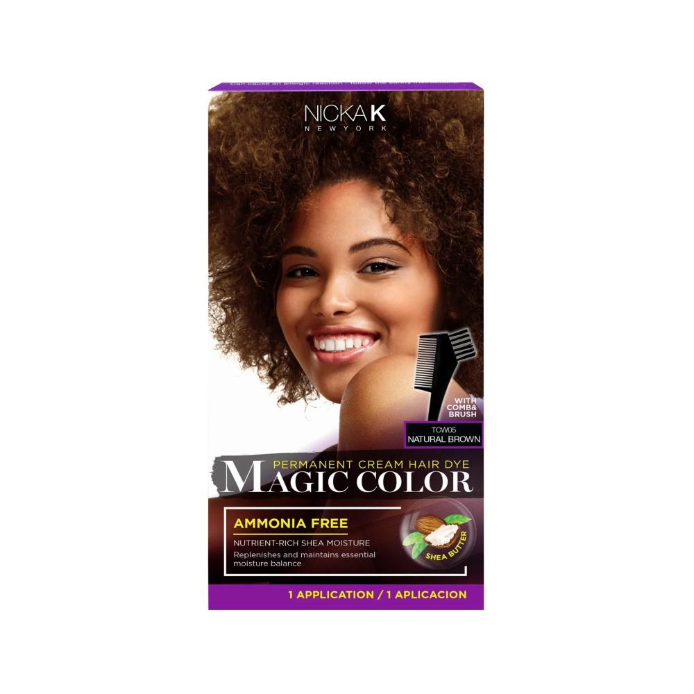 Nicka K Permanent Cream Hair Dye Magic Color-Natural Brown