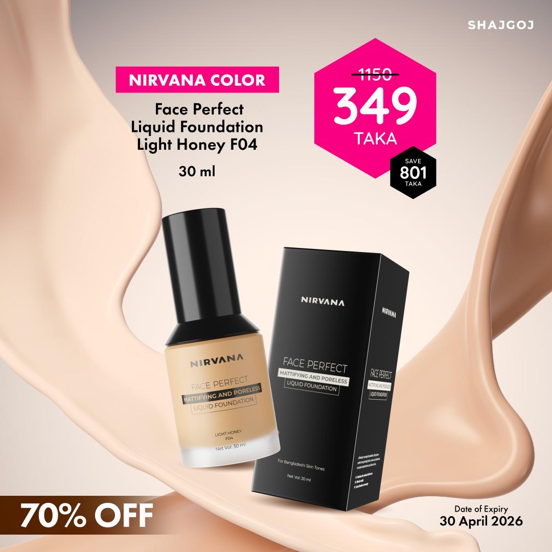 Nirvana Color Face Perfect Liquid Foundation - Light Honey F04 – 30ml