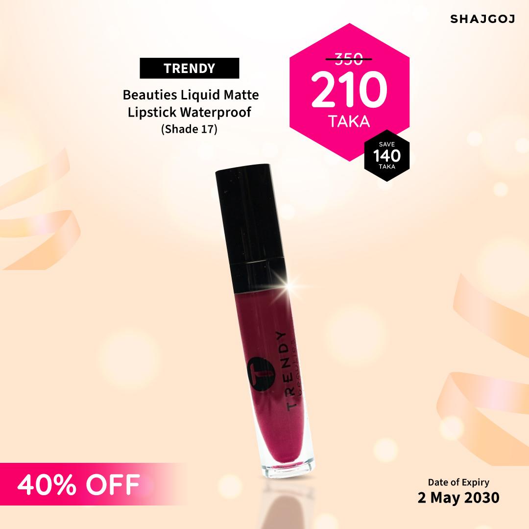 TRENDY Beauties Liquid Matte Lipstick Waterproof - Shade 17