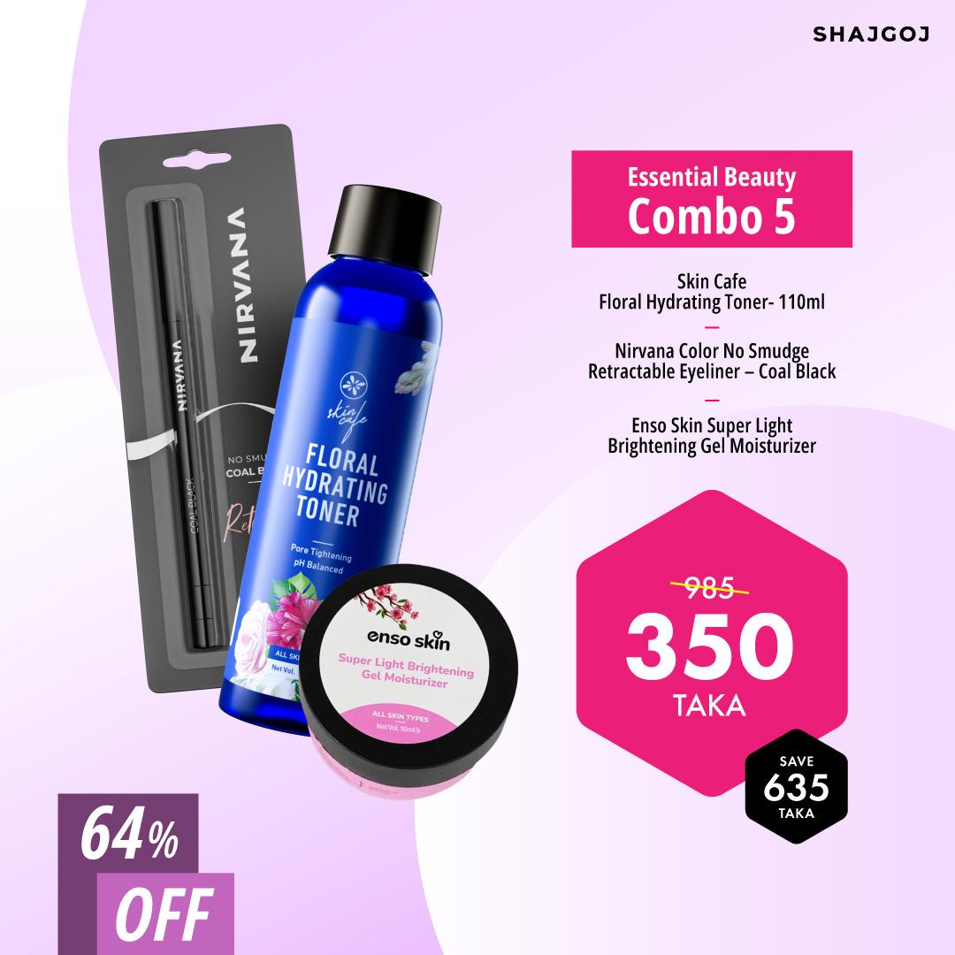 Essential Beauty Combo 05 (Skin Cafe Toner + Enso Skin Moisturizer + Nirvana Color Eyeliner)