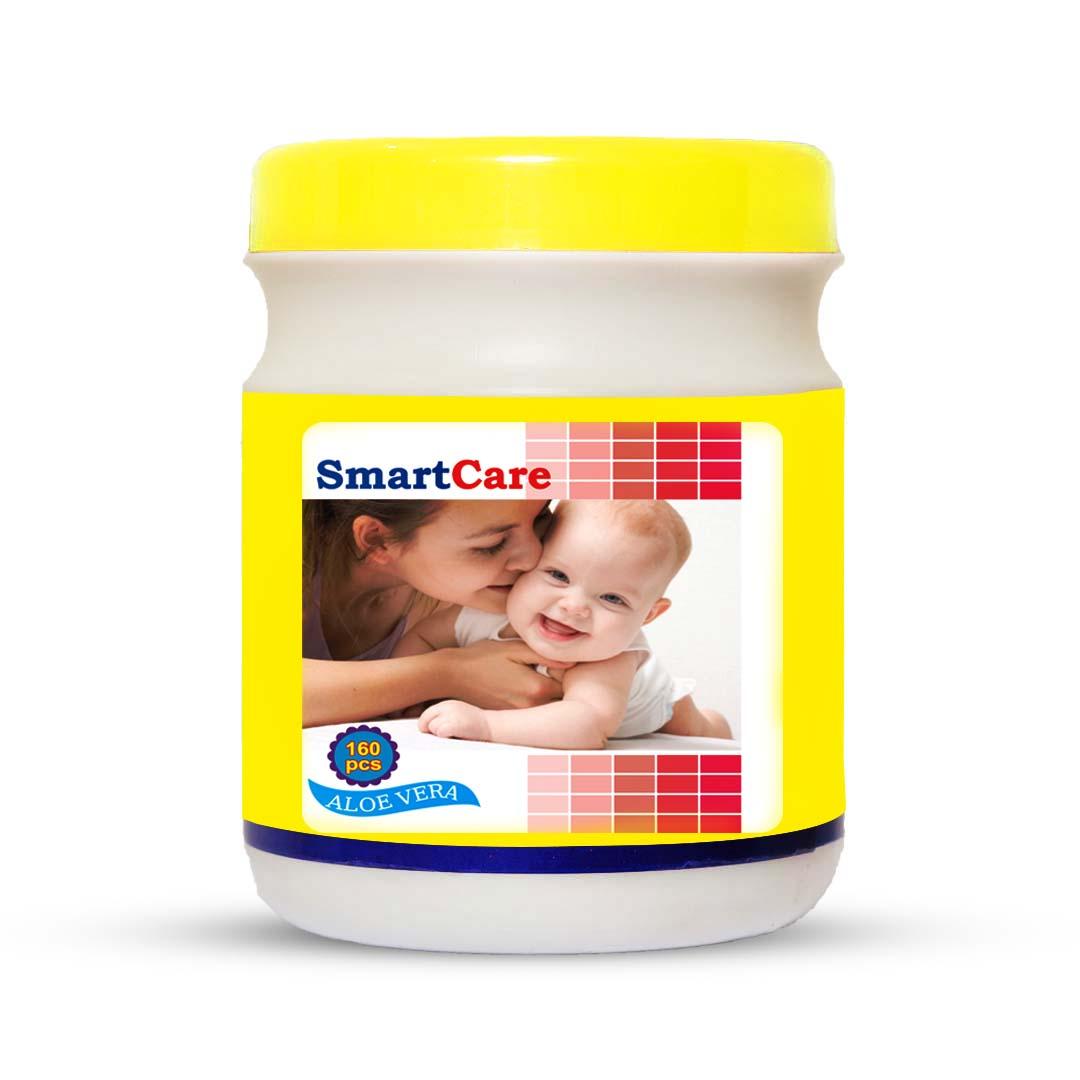 Smart Care Wet Wipes With Tube - 160 PCs