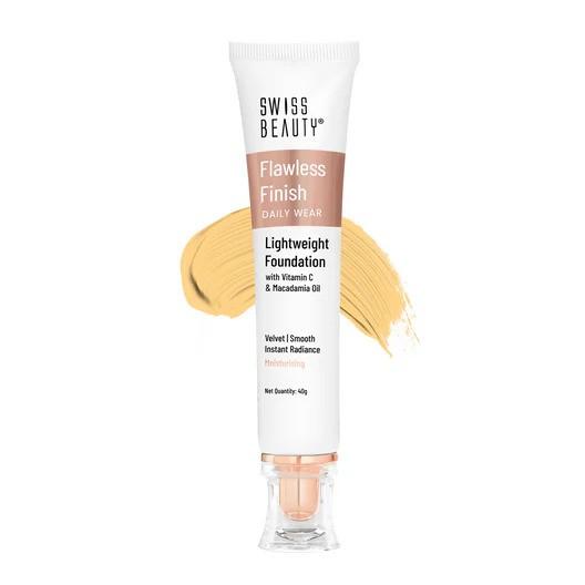 Swiss Beauty Flawless Finish Daily Wear Light Weight Foundation with Vitamin C & Macadamia Oil - 05 Natural – 40.0gm