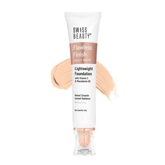 Swiss Beauty Flawless Finish Daily Wear Light Weight Foundation with Vitamin C & Macadamia Oil - 03 Natural Beige – 40.0gm