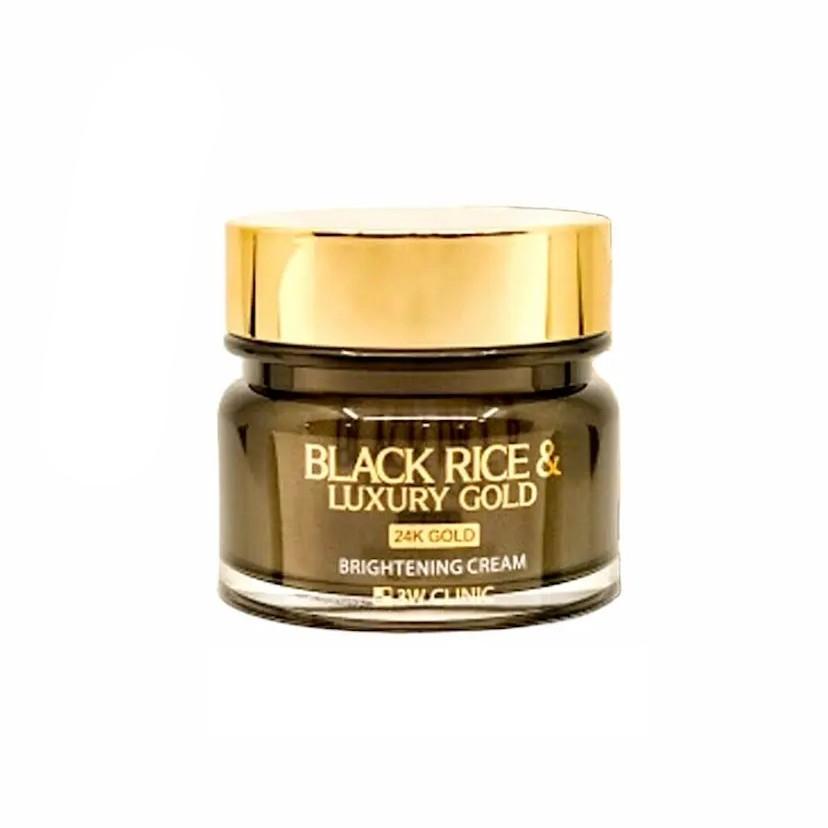 3W Clinic Black Rice & Luxury Gold Brightening Cream Whitening and Anti-Wrinkle – 100gm
