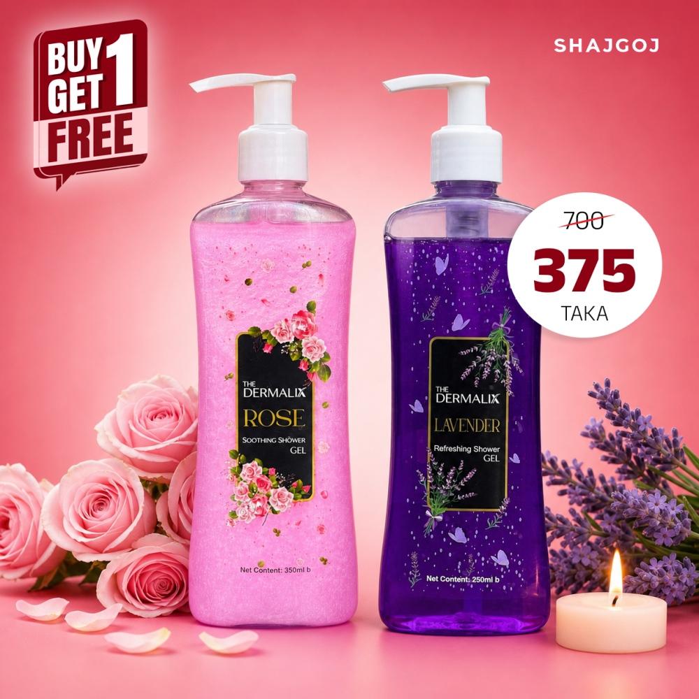 Buy One The Dermalix Lavender Refreshing Shower Gel 250ml Get One The Dermalix Rose Soothing Shower Gel 250ml Free