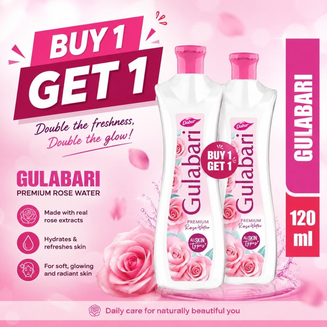 Gulabari Premium Rose Water 120 ml Buy 1 Get 1 – 240.0ml