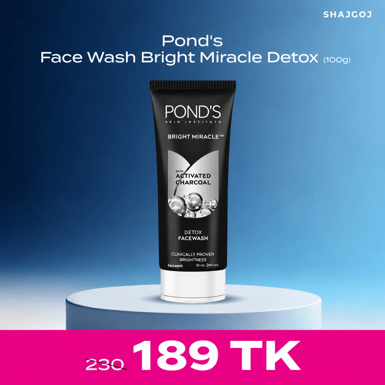 Pond's Face Wash Bright Miracle Detox 100g – 100gm
