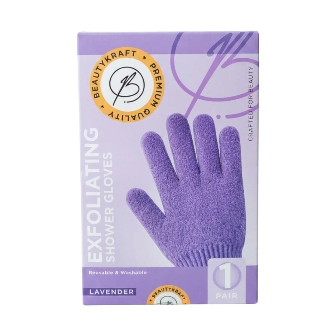 Beautykraft Exfoliating Shower Gloves Lavender – 1 Pair