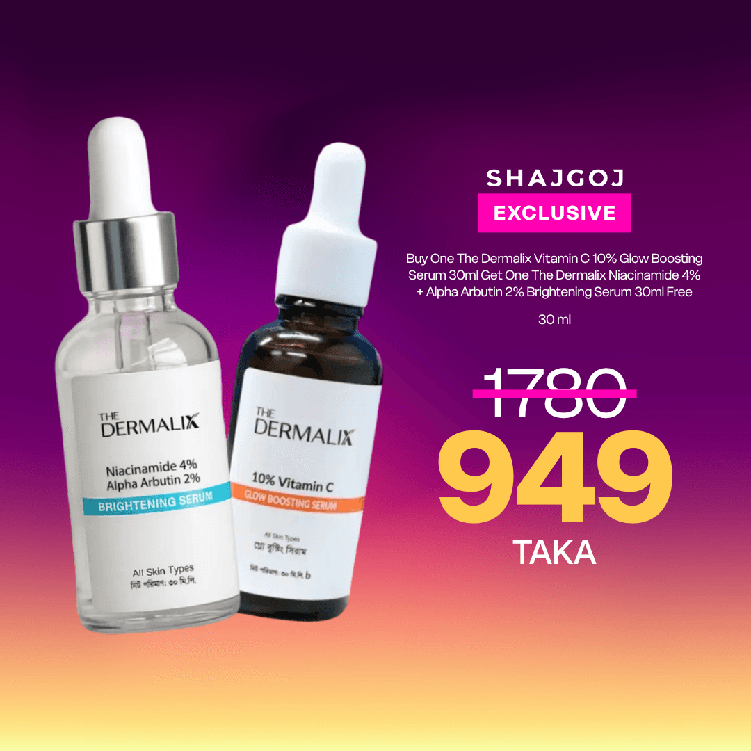 Buy One The Dermalix Vitamin C 10% Glow Boosting Serum 30ml Get One The Dermalix Niacinamide 4% + Alpha Arbutin 2% Brightening Serum 30ml Free – Seravix