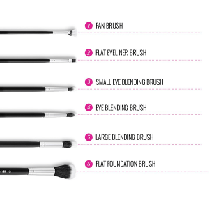 BH Cosmetics Dual Fiber 9 Piece Brush Set With Brush Roll-3603