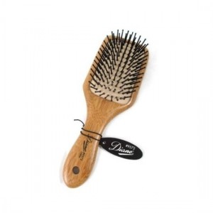 Diane Bamboo Cushion Mini Rectangular Paddle Nylon Tipped 9 row Hair Brush #9572-0