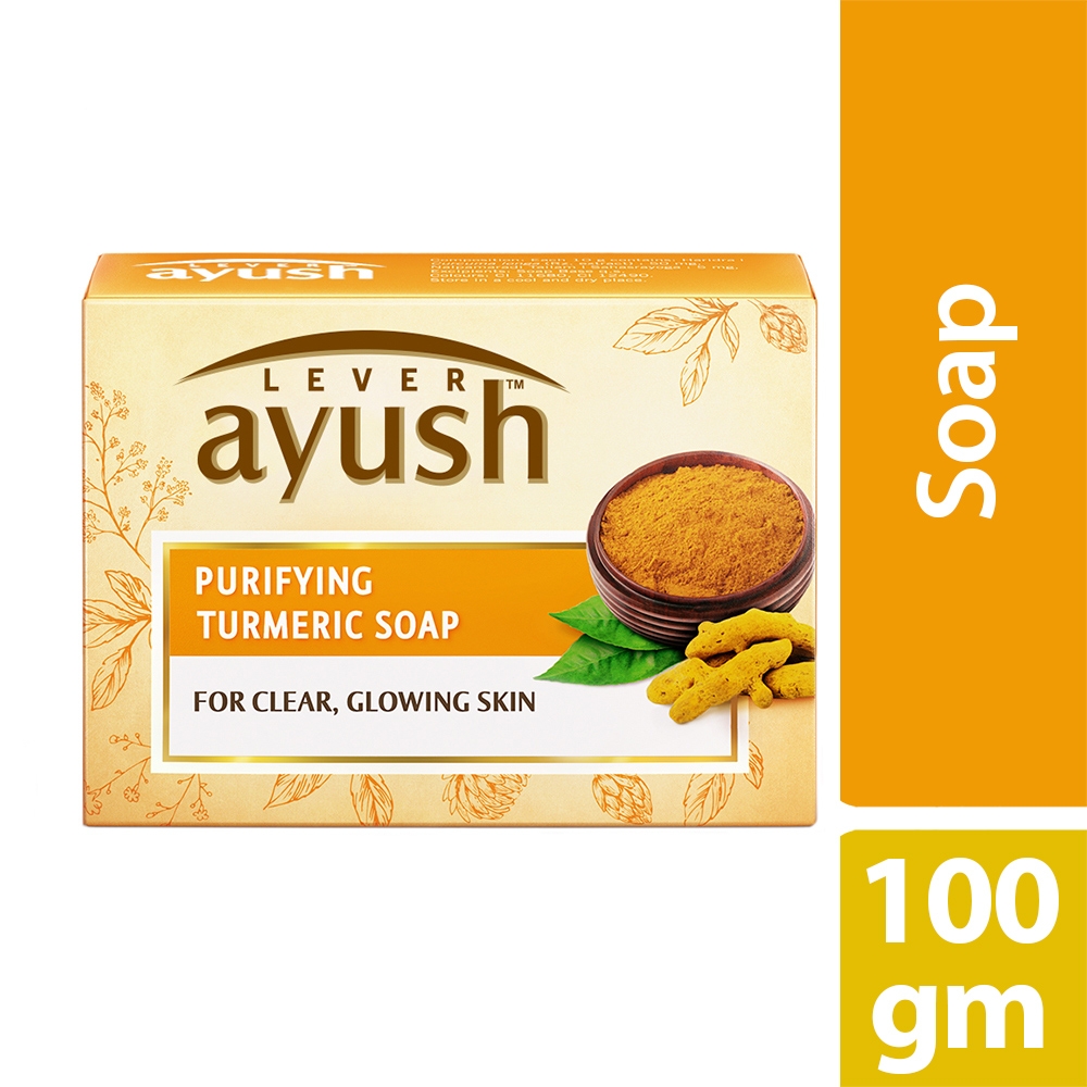 Lever Ayush Soap Bar Natural Purifying Turmeric -0