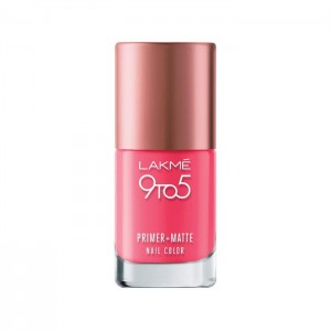 Lakme 9 to 5 Primer and Matte Nail Color - Rosy Matte-0