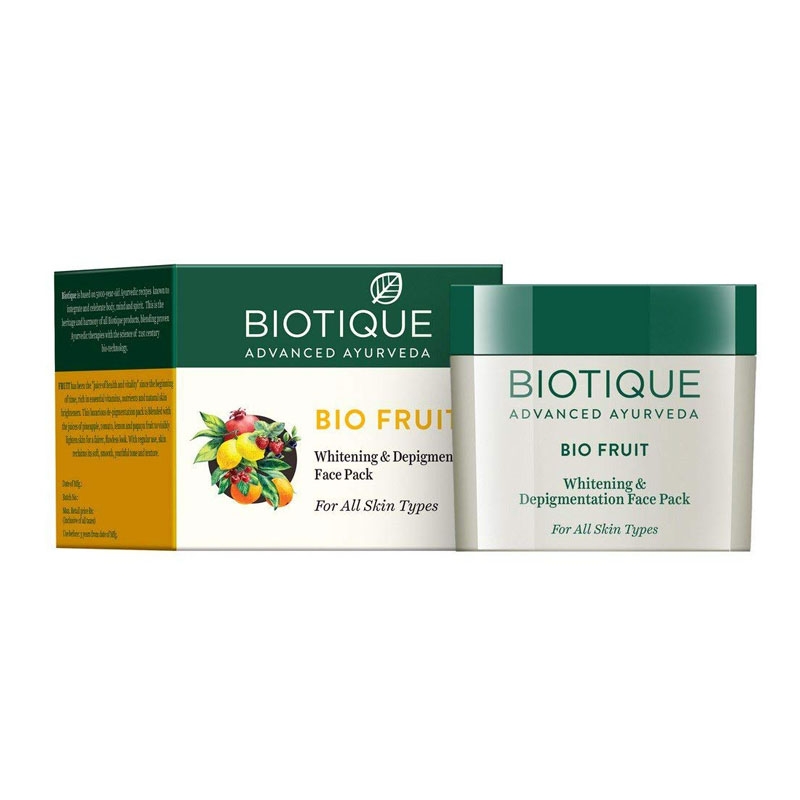 Biotique Bio Fruit Whitening And De-pigmentation Face Pack For All Skin  Types – Shajgoj