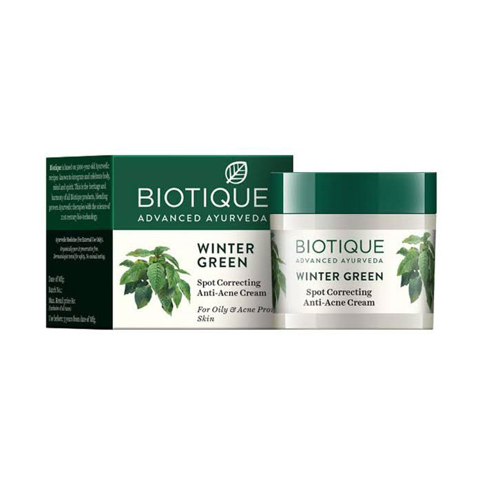 Biotique Bio Winter Green Spot Correcting Anti Acne Cream for Oily & Acne Prone Skin – Shajgoj