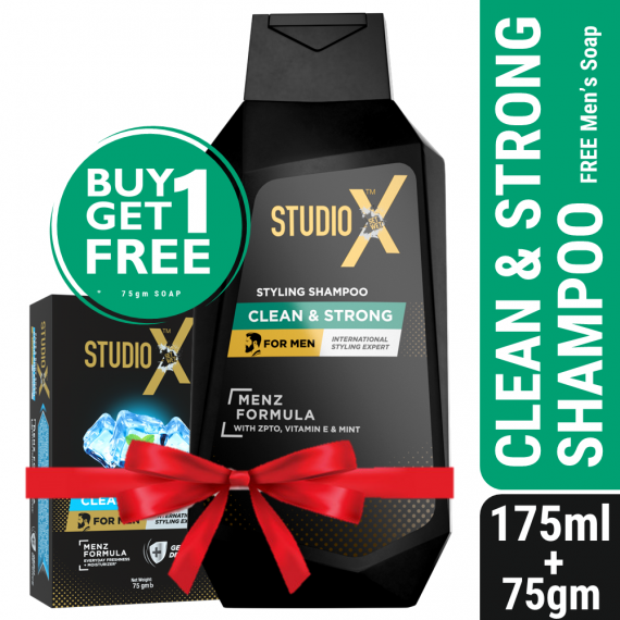 Studio X Clean _ Strong Shampoo for Men 175ml (75gm Soap Free)