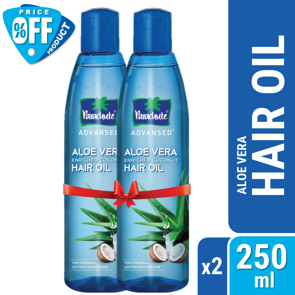 Parachute Hair Oil Advansed Aloe Vera Enriched Coconut 250ml Pack of 2  (250ml x 2) – Shajgoj