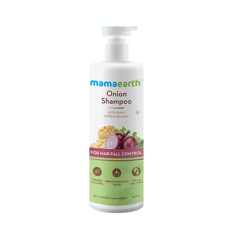 Mamaearth onion shampoo for hair growth and hair fall control with onion  oil and plant keratin – Shajgoj