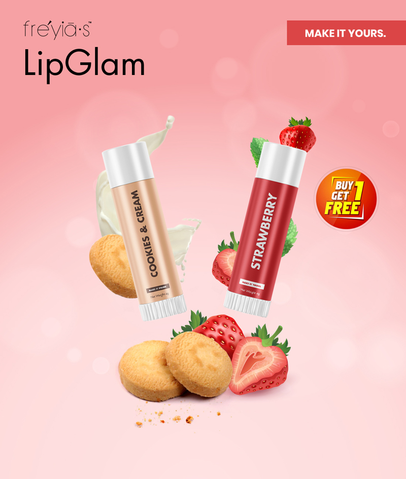 Freyias LipGlam Cookies-Cream & Strawberry Bogo offer
