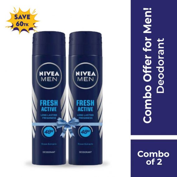 Nivea Men Body Spray Fresh Active 150ml Combo Offer (1)