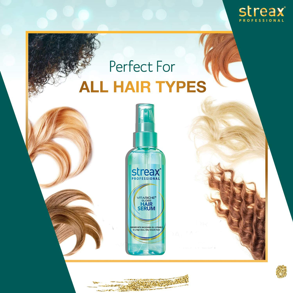 Foxy.in : Buy Streax Professional Vitariche Gloss HairSerum online in India  on Foxy. Free shipping, watch expert reviews.