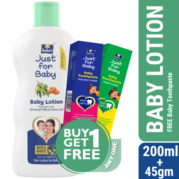 Parachute Just for Baby – Baby Lotion 200ml (Toothpaste Free)