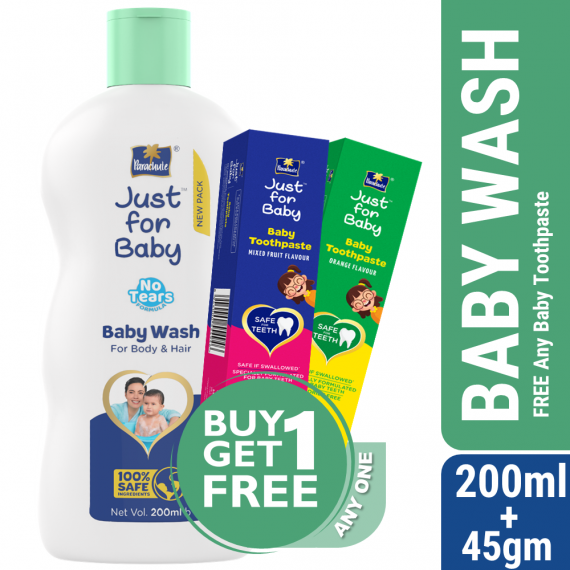 Parachute Just for Baby – Baby Wash 200ml (Toothpaste Free)