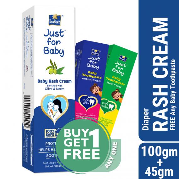 Parachute Just for Baby – Diaper Rash Cream 100g (Toothpaste Free)