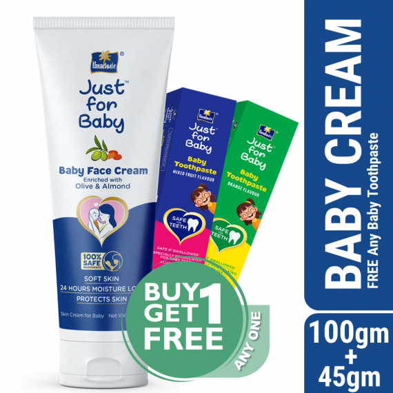 Parachute Just for Baby – Face Cream 100g (Toothpaste Free)
