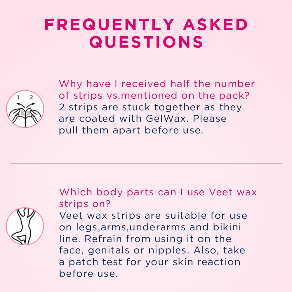 Veet Wax Strips Legs & Body Sensitive Skin 20 Pcs (10 Both Side Strips ...