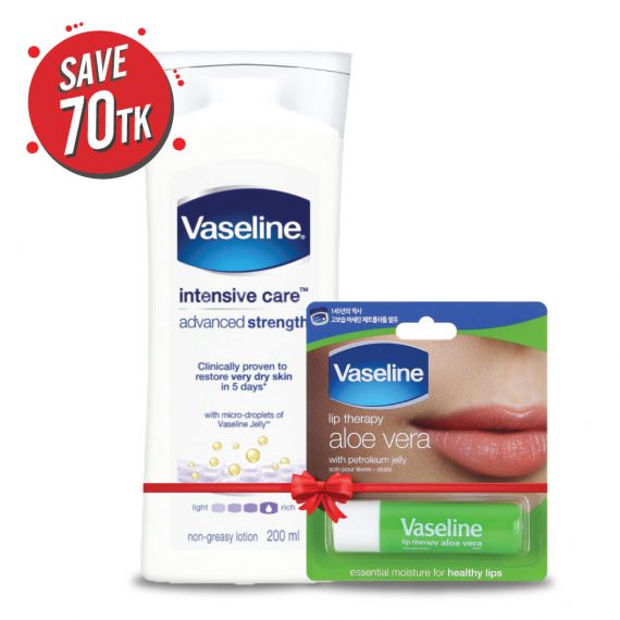 Vaseline Intensive Care Body Lotion & Aloe Vera Lip Balm Stick Combo Offer (1)