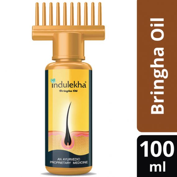 Indulekha Bringha Ayurvedic Hair Oil with Bringharaj & Coconut Oil – Comb Applicator Bottle (1)