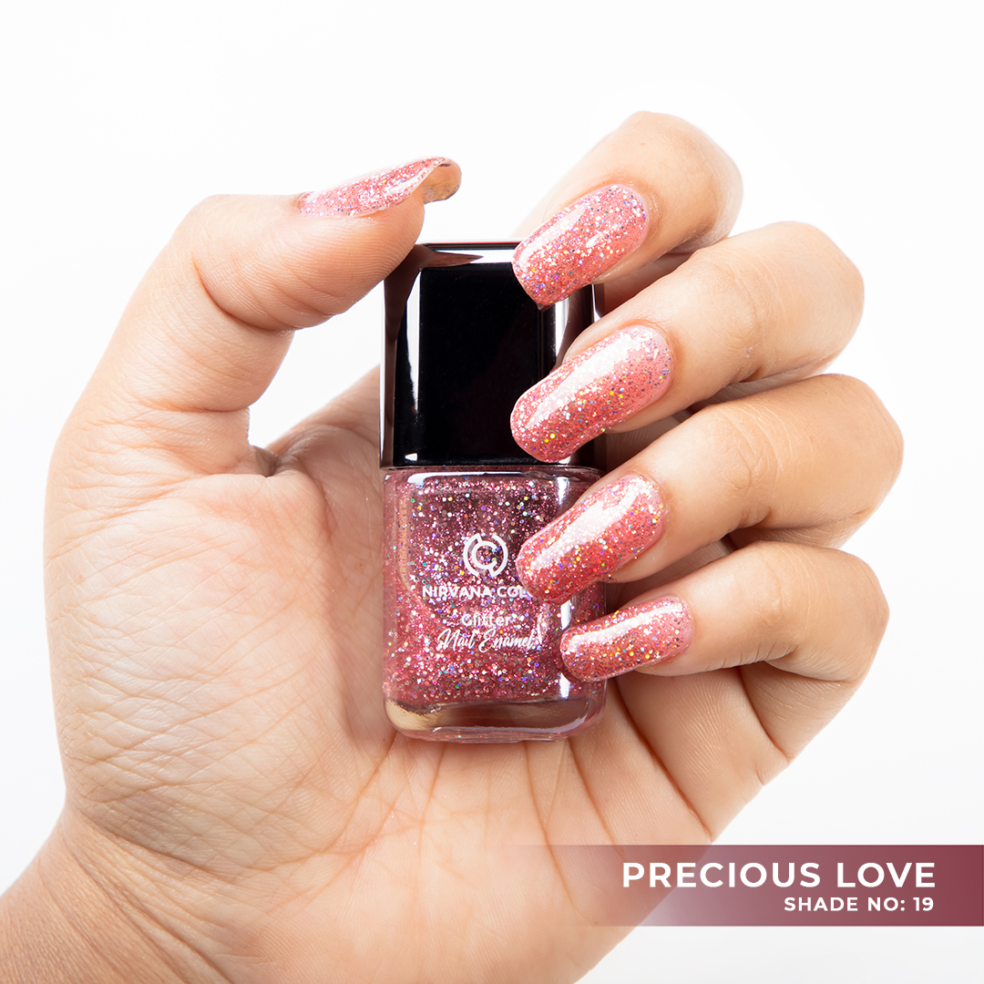 Nirvana Color Glitter Nail Enamel – Precious Love -19 – Shajgoj
