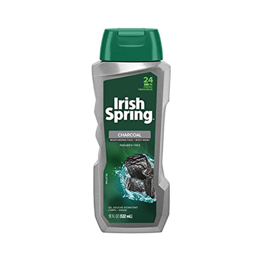 Irish Spring Charcoal Paraban Free Moisturizing Face and Body Wash