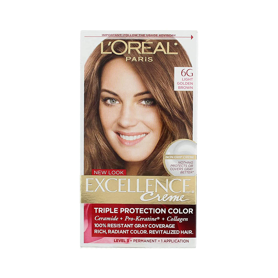 L'Oreal Paris Excellence Creme Permanent Triple Protection Hair Color, 6CB  Light Chestnut Brown, 1 kit - Walmart.com