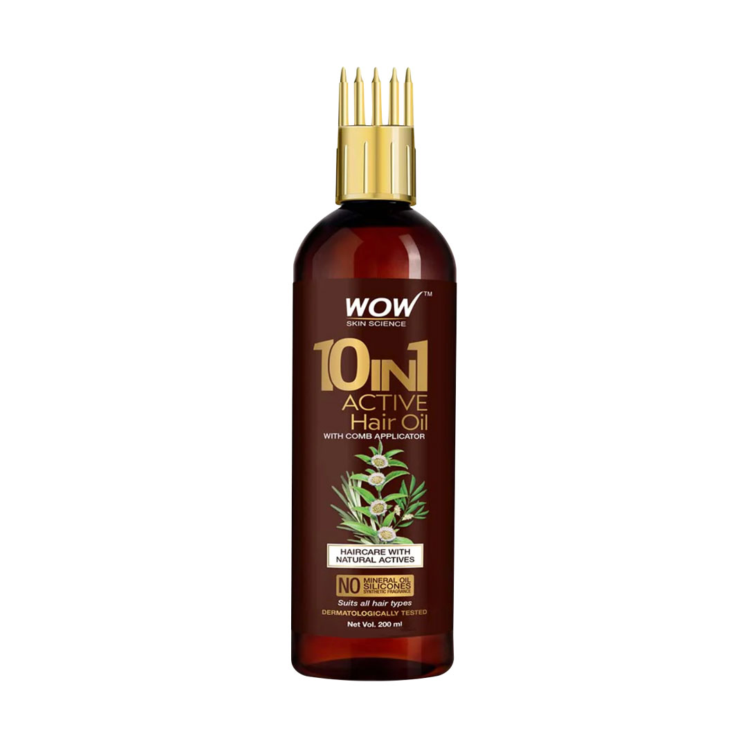 Wow Skin Science 10 in 1 Active Hair Oil With Comb