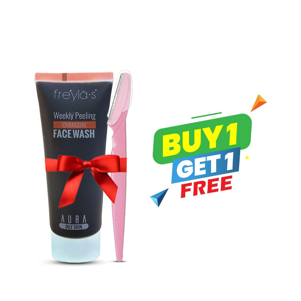Buy 1 Freyias Weekly Peeling Charcoal Facewash 100 ml & Get 1 Facial Razor Free