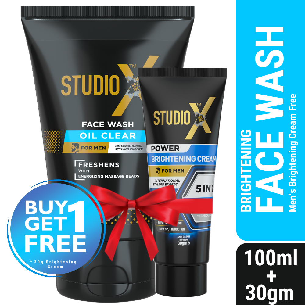Studio X Oil Clear Facewash for Men 100ml ( Men’s Brightening Cream 30gm FREE)