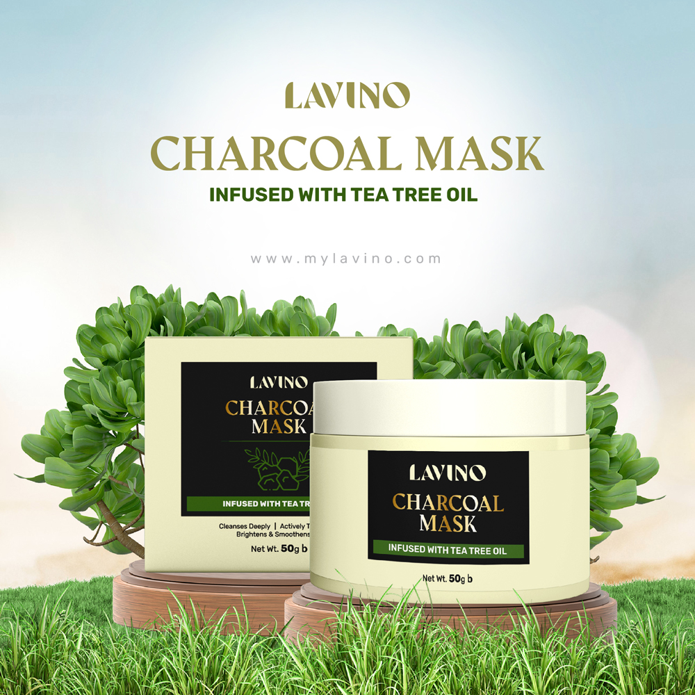 Lavino Charcoal Mask Infused With Tea Tree Oil 50Gm Lavino Charcoal Mask Infused With Tea Tree Oil 1 2