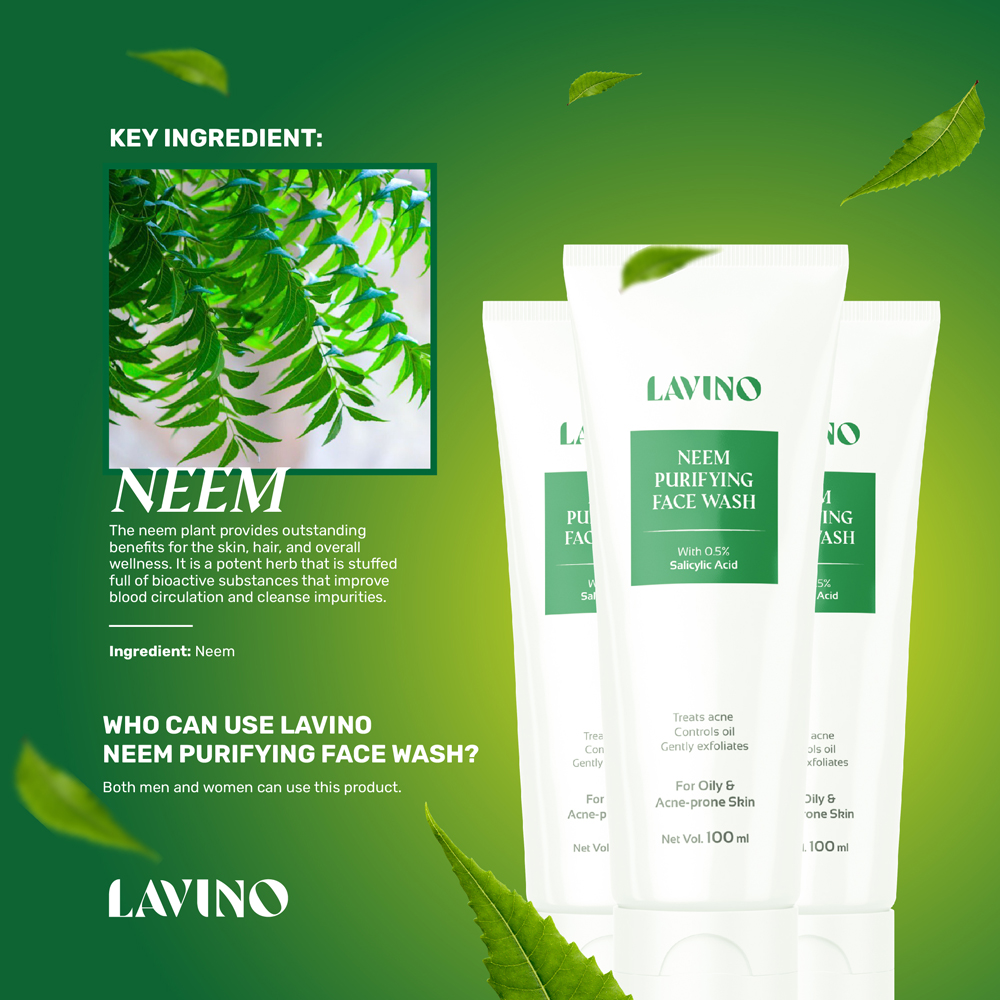 Lavino Neem Purifying Face Wash With 0.5% Salicylic Acid - 100Ml Lavino Neem Purifying Face Wash With 0.5 Salicylic Acid 2