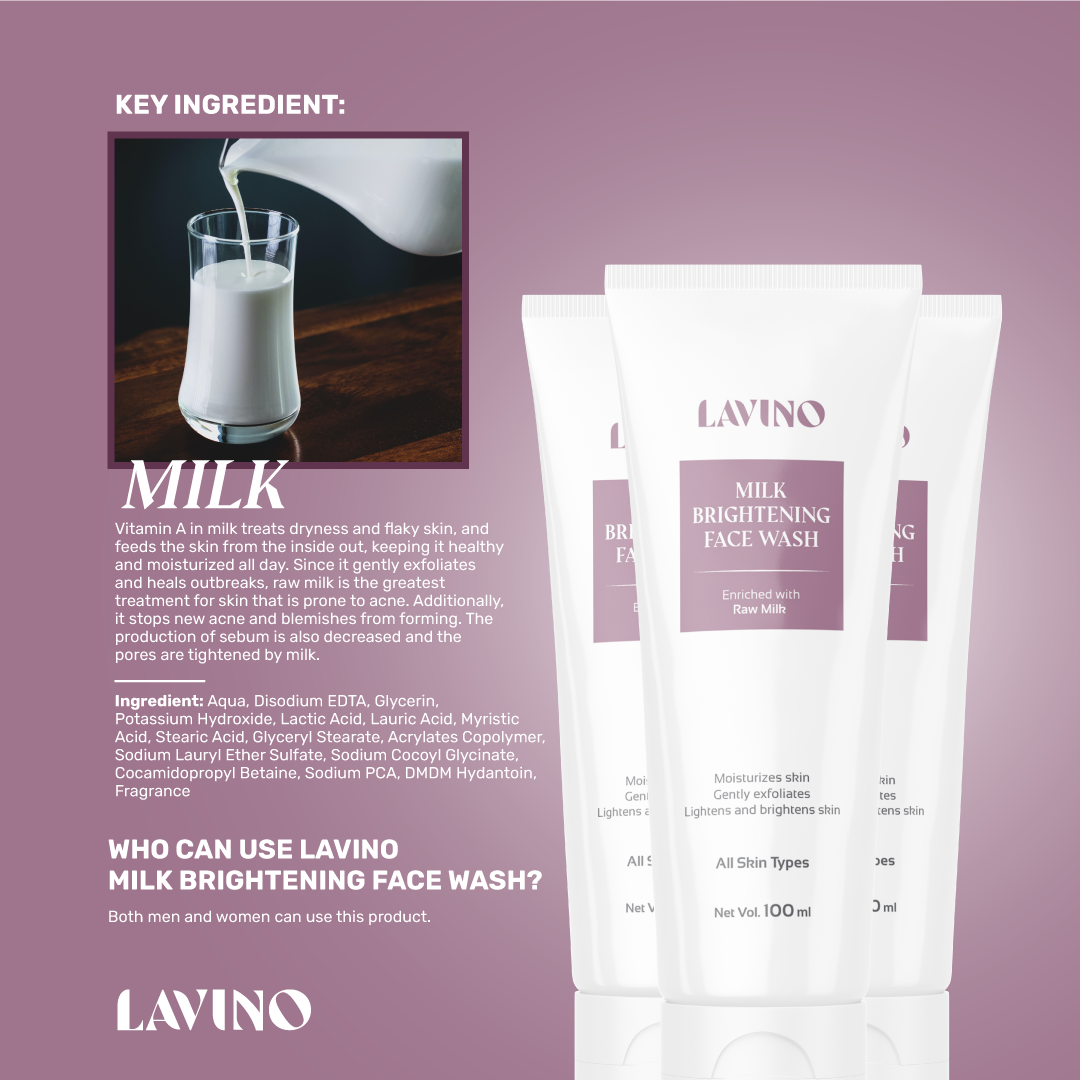 Lavino Milk Brightening Face Wash - 100Ml Lavino Milk Brightening Face Wash3