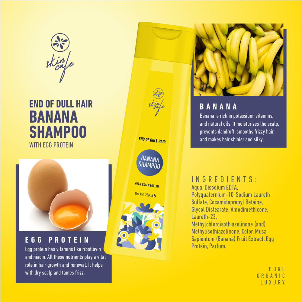 Skin Cafe End of Dull Hair Banana Shampoo with Egg Protein – Shajgoj