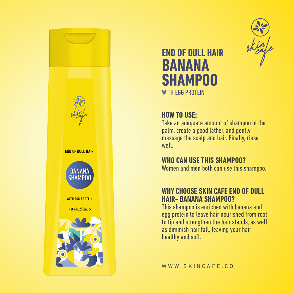 Skin Cafe Banana Shampoo &Amp; Conditioner Hair Care Bogo Skin Cafe End Of Dull Hair Banana Shampoo With Egg Protein 5