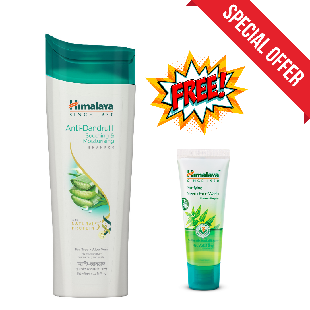 Buy Himalaya Anti Dandruff Shampoo 180 ML to GET 15ml Purifying Neem Face Wash Free